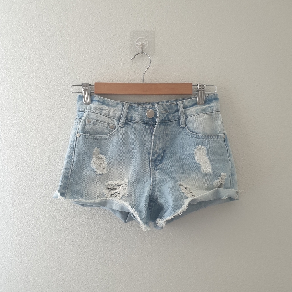 Distressed Denim Shorts - Picture 1 of 2